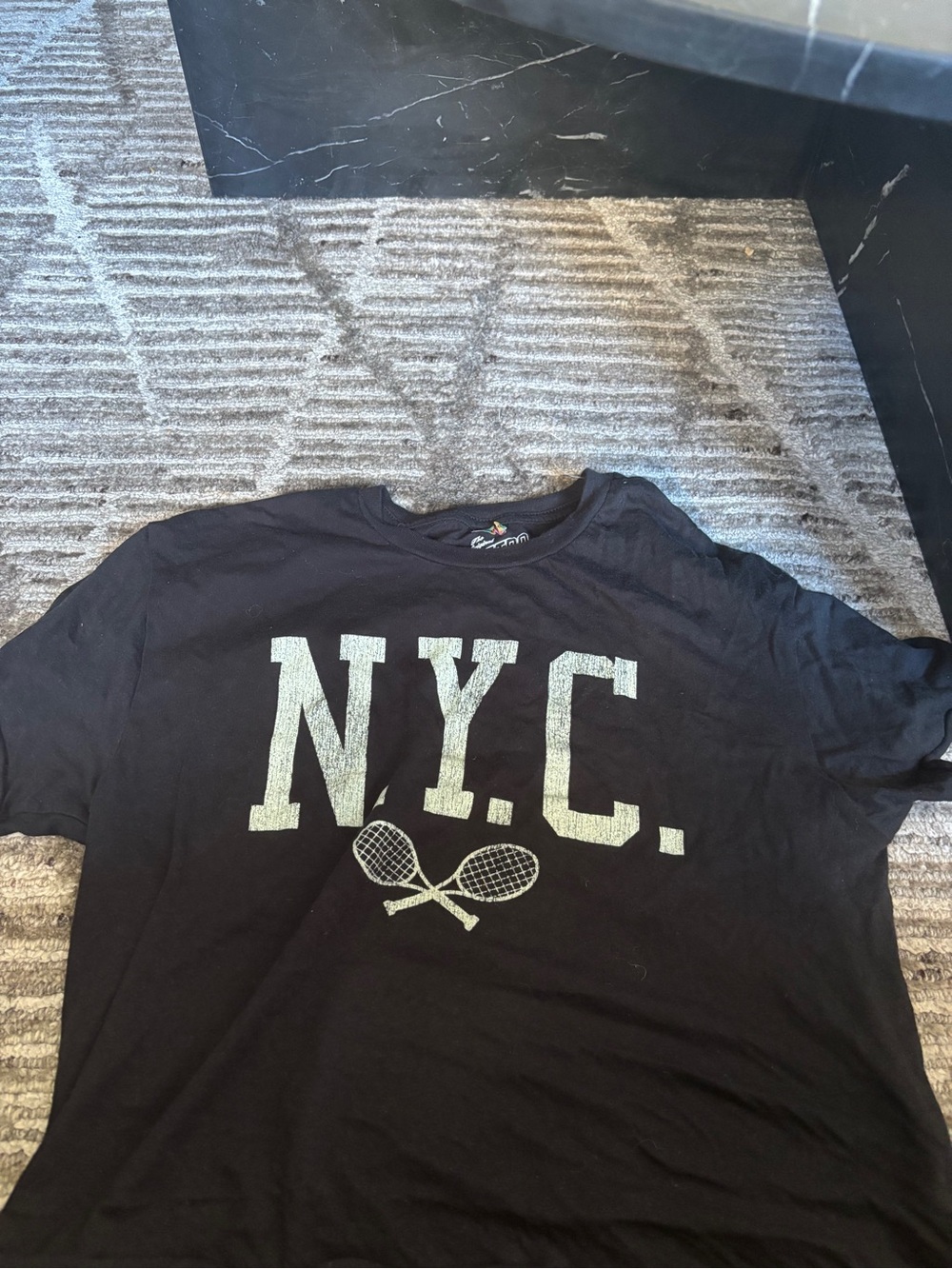 Original Retro Brand Black NYC Graphic Tee with Light Green Print